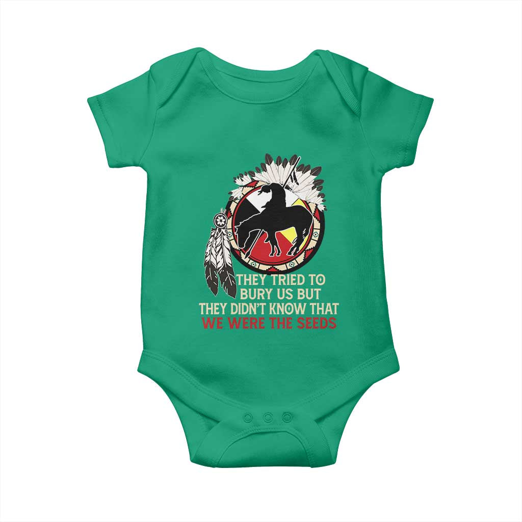 Native American Baby Onesie They Tried To Bury Us But They Didn't Know That Medicine Wheel - Wonder Print Shop