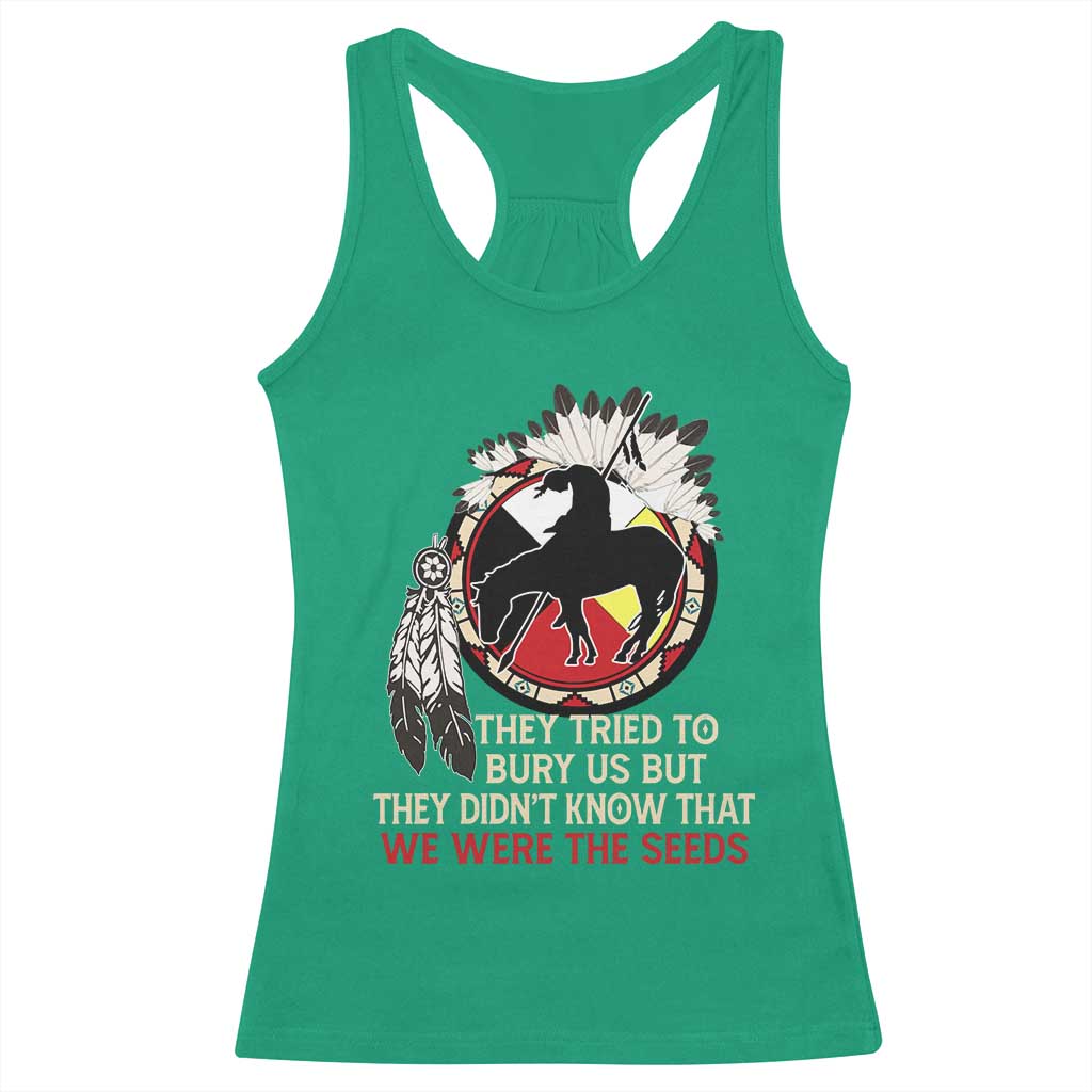 Native American Racerback Tank Top They Tried To Bury Us But They Didn't Know That Medicine Wheel - Wonder Print Shop