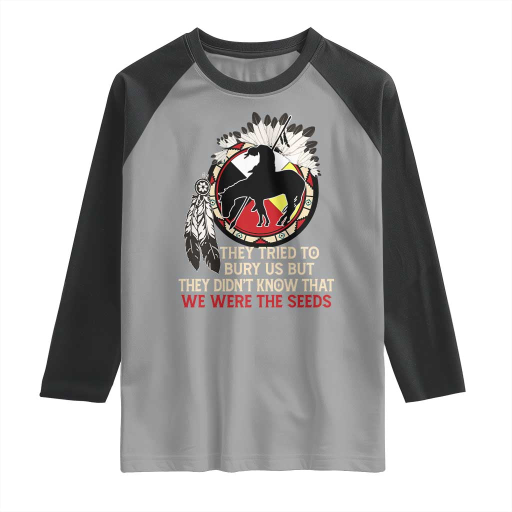 Native American Raglan Shirt They Tried To Bury Us But They Didn't Know That Medicine Wheel - Wonder Print Shop