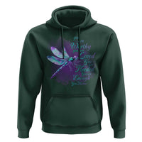 Suicide Prevention Awareness Hoodie You Are Worthy Loved Needed Enough Dragonfly - Wonder Print Shop