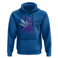 Suicide Prevention Awareness Hoodie You Are Worthy Loved Needed Enough Dragonfly - Wonder Print Shop
