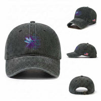 Suicide Prevention Awareness Washed Cotton Baseball Cap You Are Worthy Loved Needed Enough Dragonfly