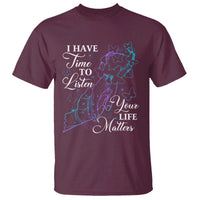 Suicide Prevention Awareness T Shirt I Have Time To Listen Your Life Matters Butterfly Holding Hand - Wonder Print Shop