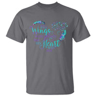 Suicide Prevention Awareness T Shirt His Wings Were Ready But My Heart Was Not Feathers - Wonder Print Shop