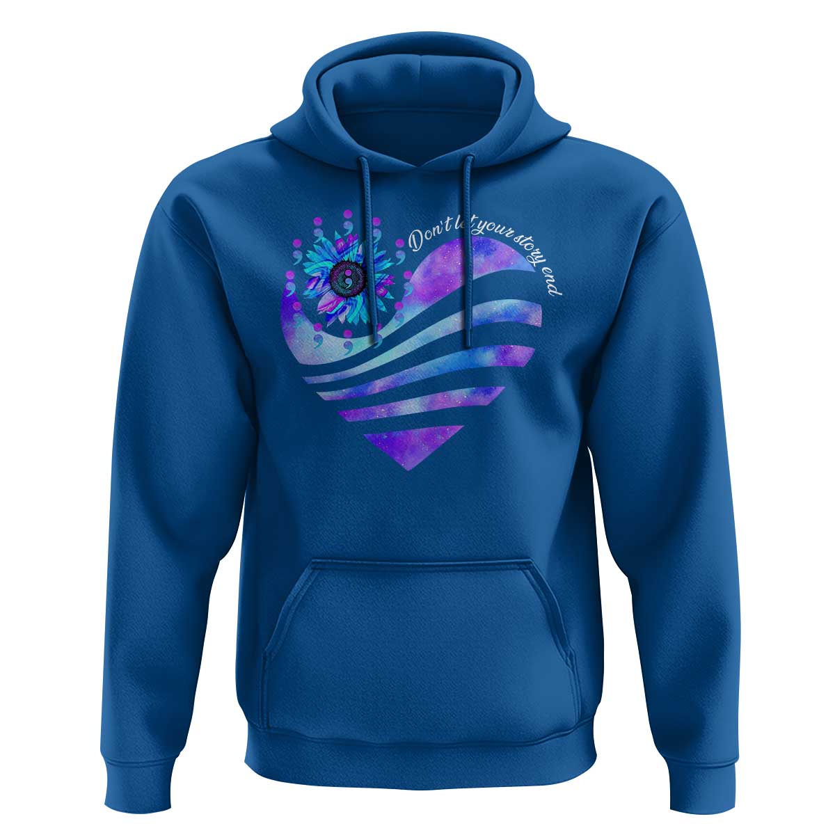 Suicide Prevention Awareness Hoodie Don't Let Your Story End Heart Semicolon Sunflower - Wonder Print Shop