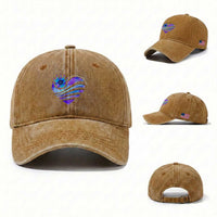 Suicide Prevention Awareness Washed Cotton Baseball Cap Don't Let Your Story End Heart Semicolon Sunflower