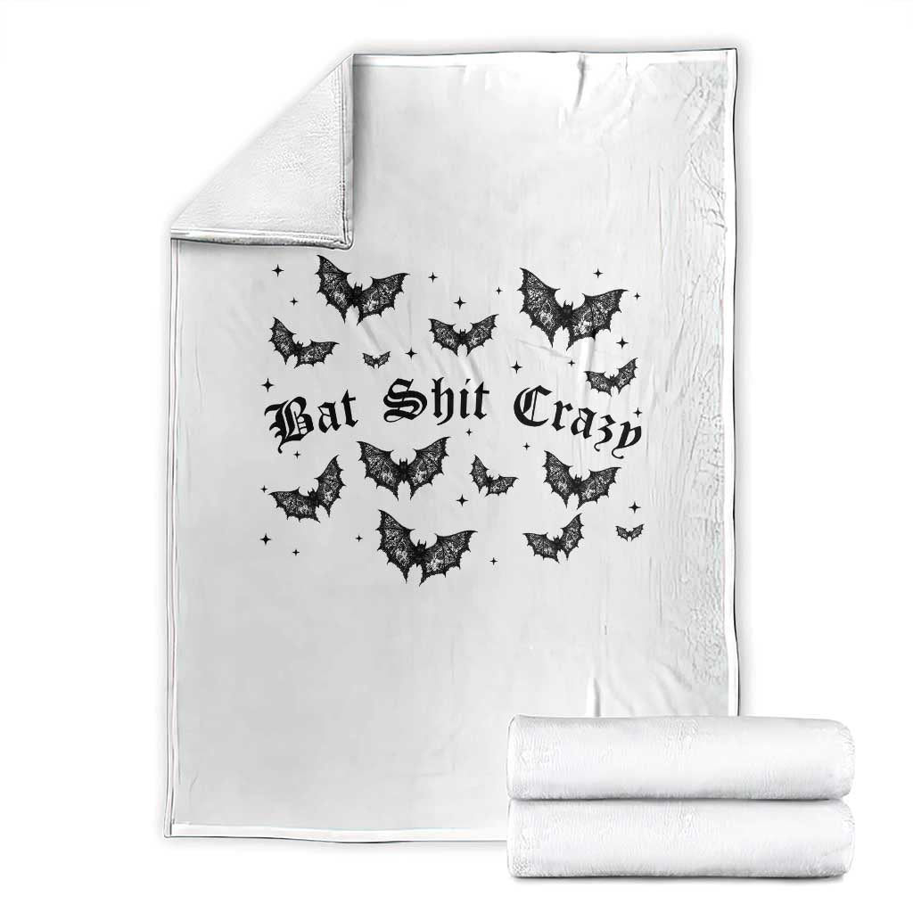 Funny Halloween Bat Shit Crazy Throw Blanket Horror Gothic Coquette Bat - Wonder Print Shop