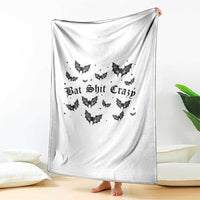 Funny Halloween Bat Shit Crazy Throw Blanket Horror Gothic Coquette Bat - Wonder Print Shop