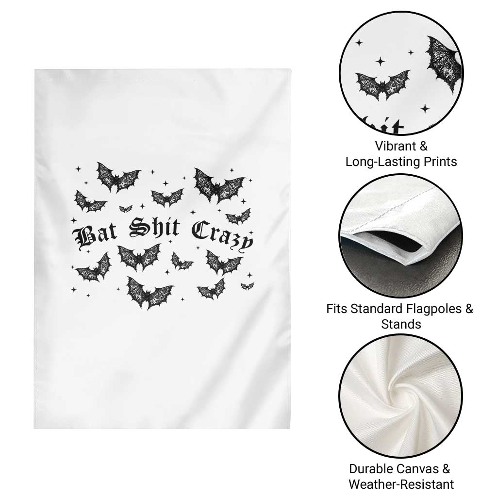 Funny Halloween Bat Shit Crazy Garden Flag Horror Gothic Coquette Bat - Wonder Print Shop