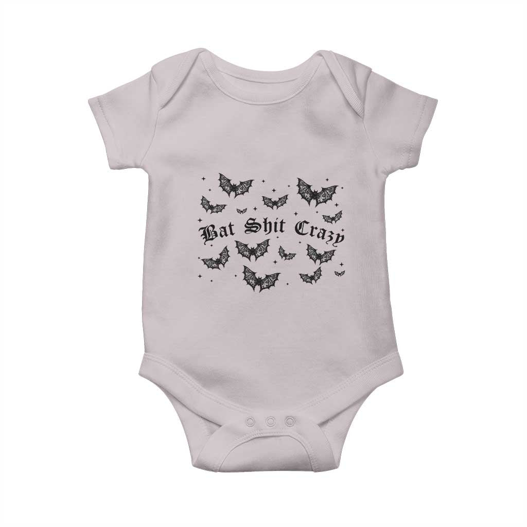 Funny Halloween Bat Shit Crazy Baby Onesie Horror Gothic Coquette Bat - Wonder Print Shop