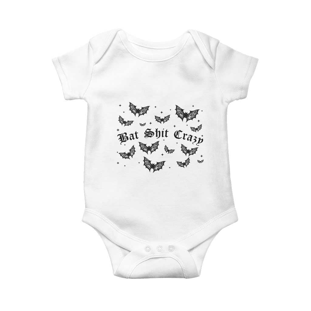 Funny Halloween Bat Shit Crazy Baby Onesie Horror Gothic Coquette Bat - Wonder Print Shop