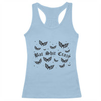 Funny Halloween Bat Shit Crazy Racerback Tank Top Horror Gothic Coquette Bat - Wonder Print Shop