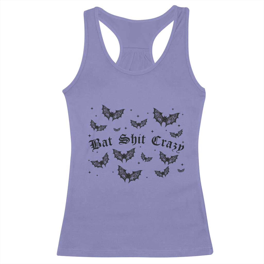 Funny Halloween Bat Shit Crazy Racerback Tank Top Horror Gothic Coquette Bat - Wonder Print Shop