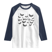 Funny Halloween Bat Shit Crazy Raglan Shirt Horror Gothic Coquette Bat - Wonder Print Shop