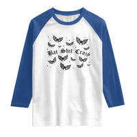 Funny Halloween Bat Shit Crazy Raglan Shirt Horror Gothic Coquette Bat - Wonder Print Shop