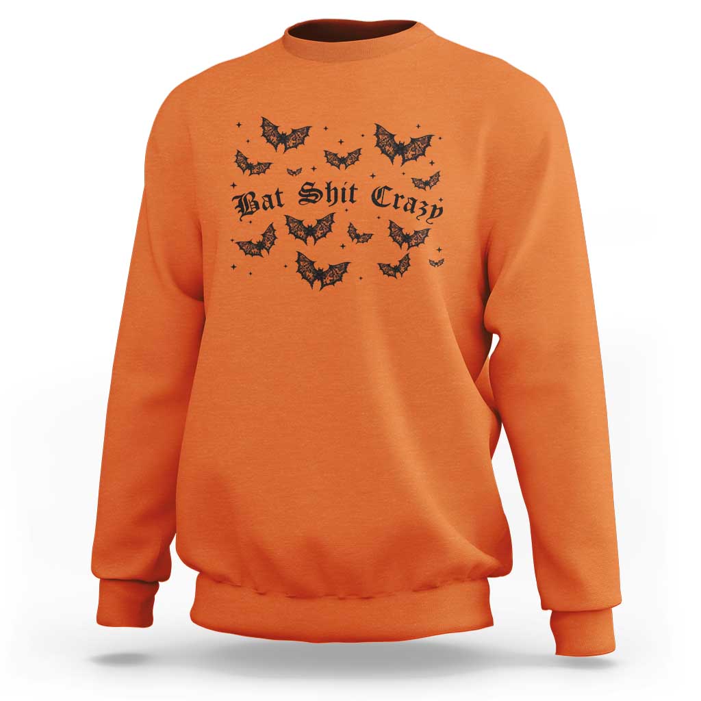 Funny Halloween Bat Shit Crazy Sweatshirt Horror Gothic Coquette Bat - Wonder Print Shop
