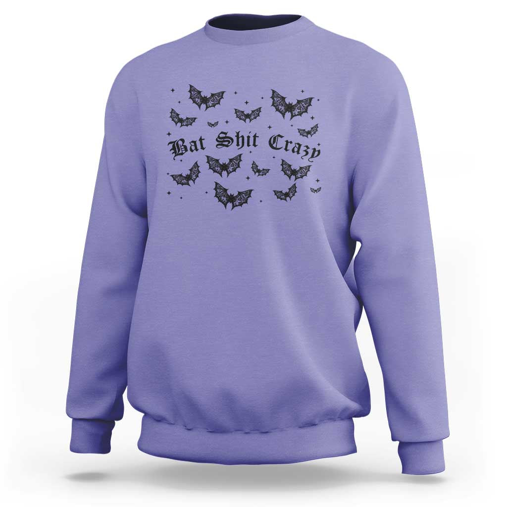 Funny Halloween Bat Shit Crazy Sweatshirt Horror Gothic Coquette Bat - Wonder Print Shop