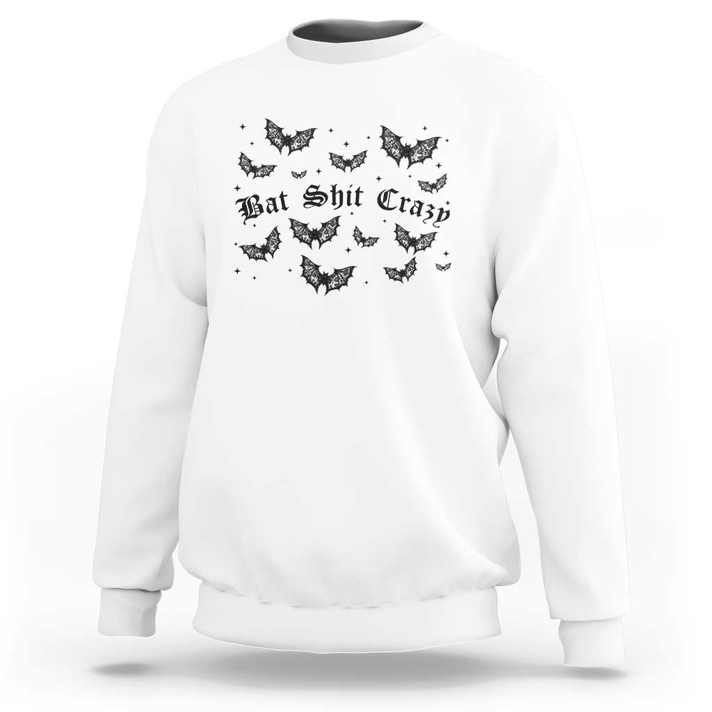Funny Halloween Bat Shit Crazy Sweatshirt Horror Gothic Coquette Bat - Wonder Print Shop