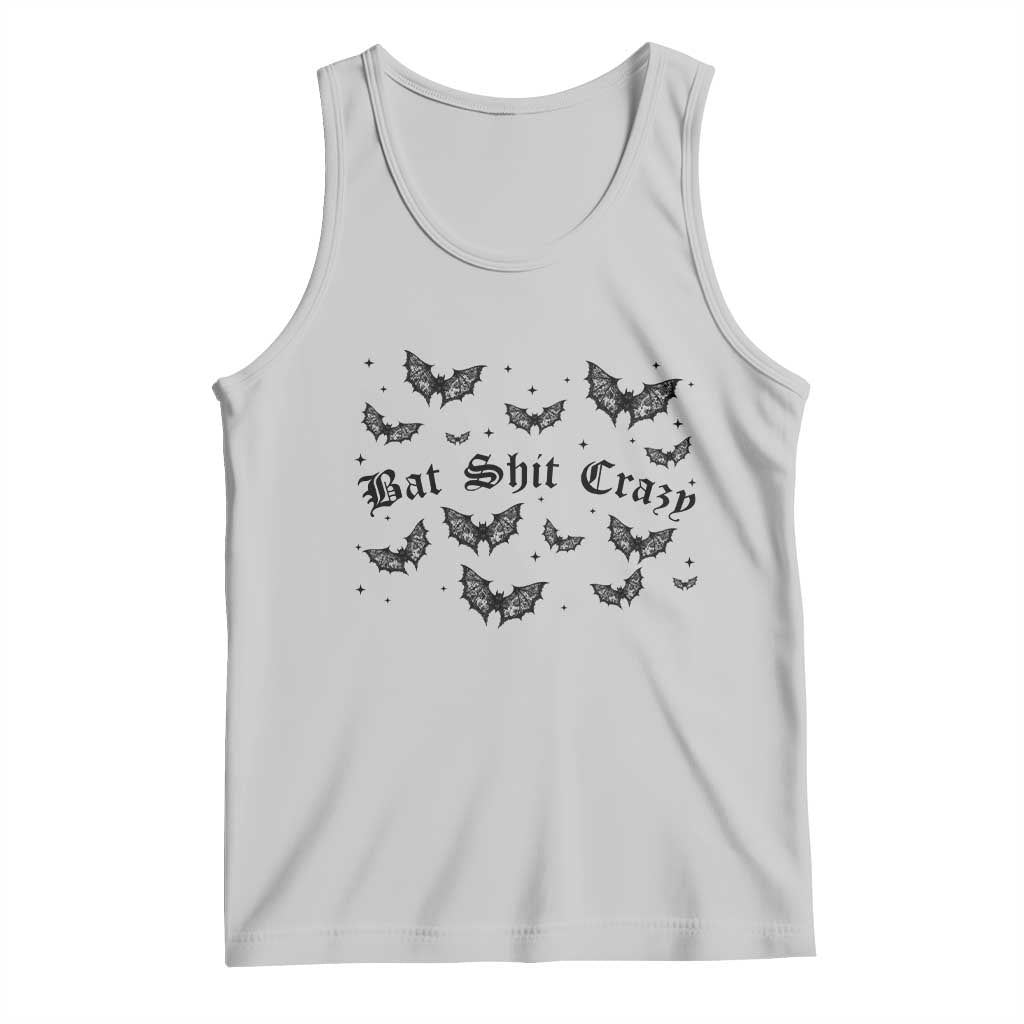 Funny Halloween Bat Shit Crazy Tank Top Horror Gothic Coquette Bat - Wonder Print Shop