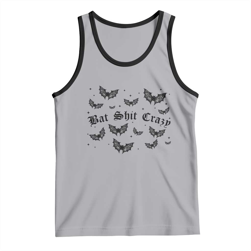 Funny Halloween Bat Shit Crazy Tank Top Horror Gothic Coquette Bat - Wonder Print Shop