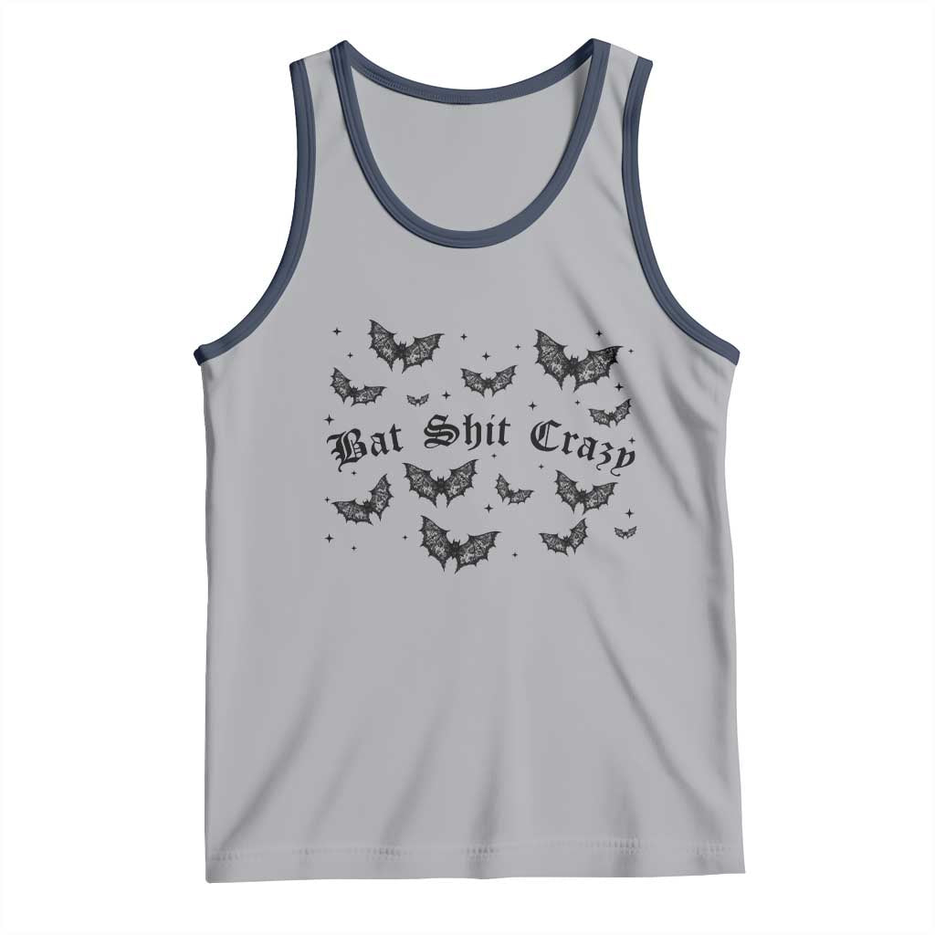 Funny Halloween Bat Shit Crazy Tank Top Horror Gothic Coquette Bat - Wonder Print Shop
