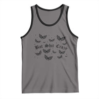 Funny Halloween Bat Shit Crazy Tank Top Horror Gothic Coquette Bat - Wonder Print Shop