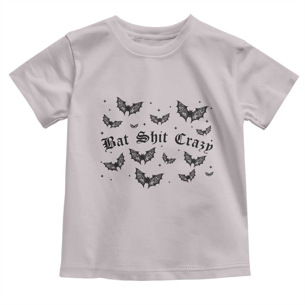Funny Halloween Bat Shit Crazy Toddler T Shirt Horror Gothic Coquette Bat - Wonder Print Shop