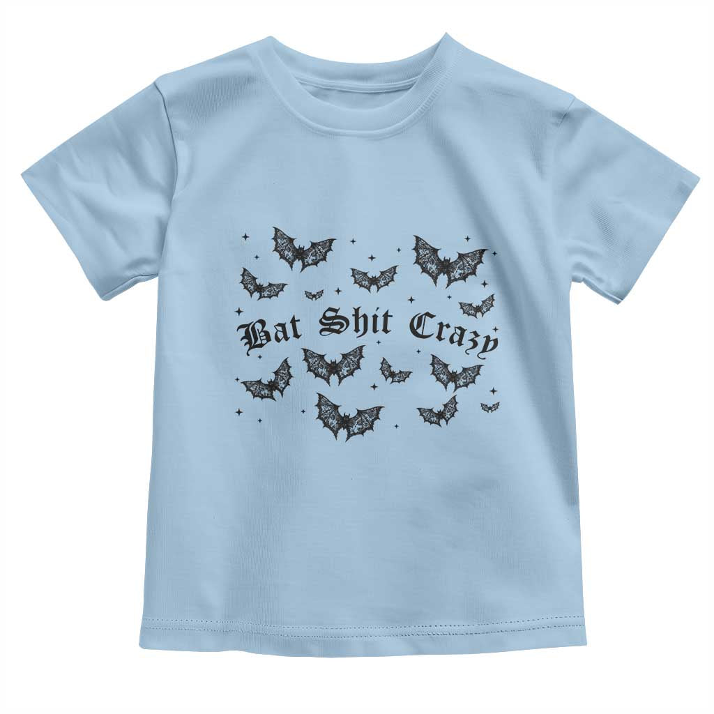 Funny Halloween Bat Shit Crazy Toddler T Shirt Horror Gothic Coquette Bat - Wonder Print Shop