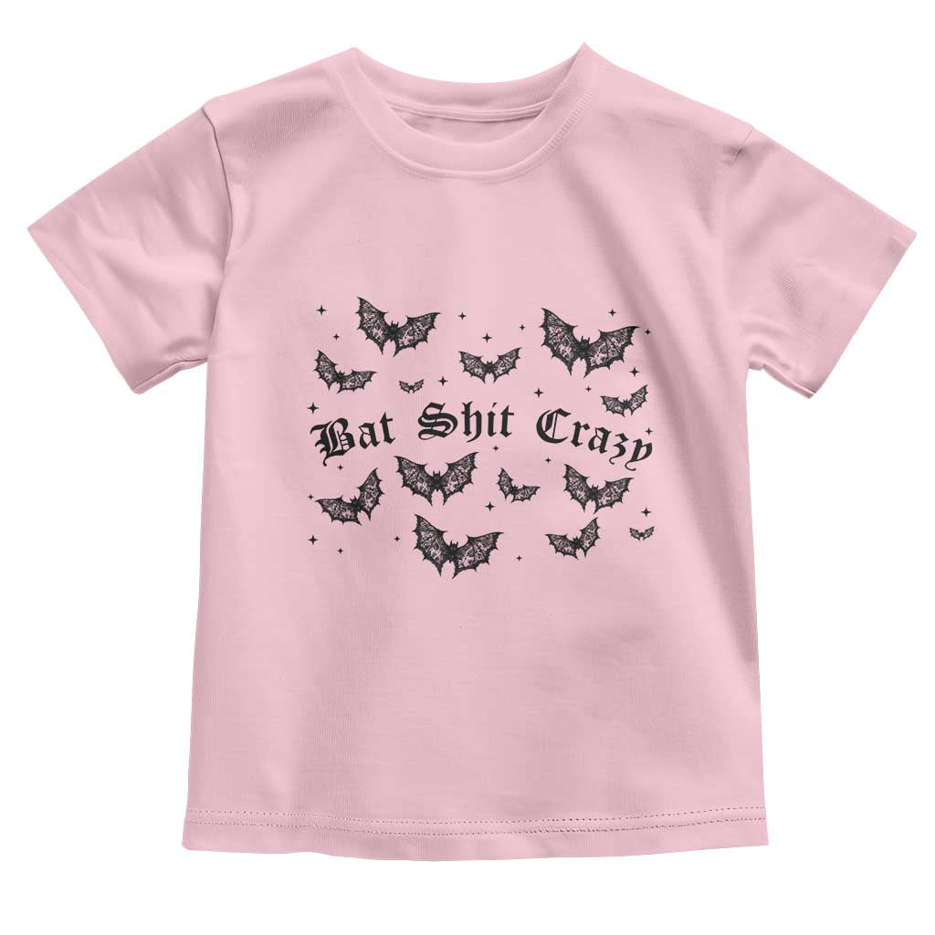 Funny Halloween Bat Shit Crazy Toddler T Shirt Horror Gothic Coquette Bat - Wonder Print Shop