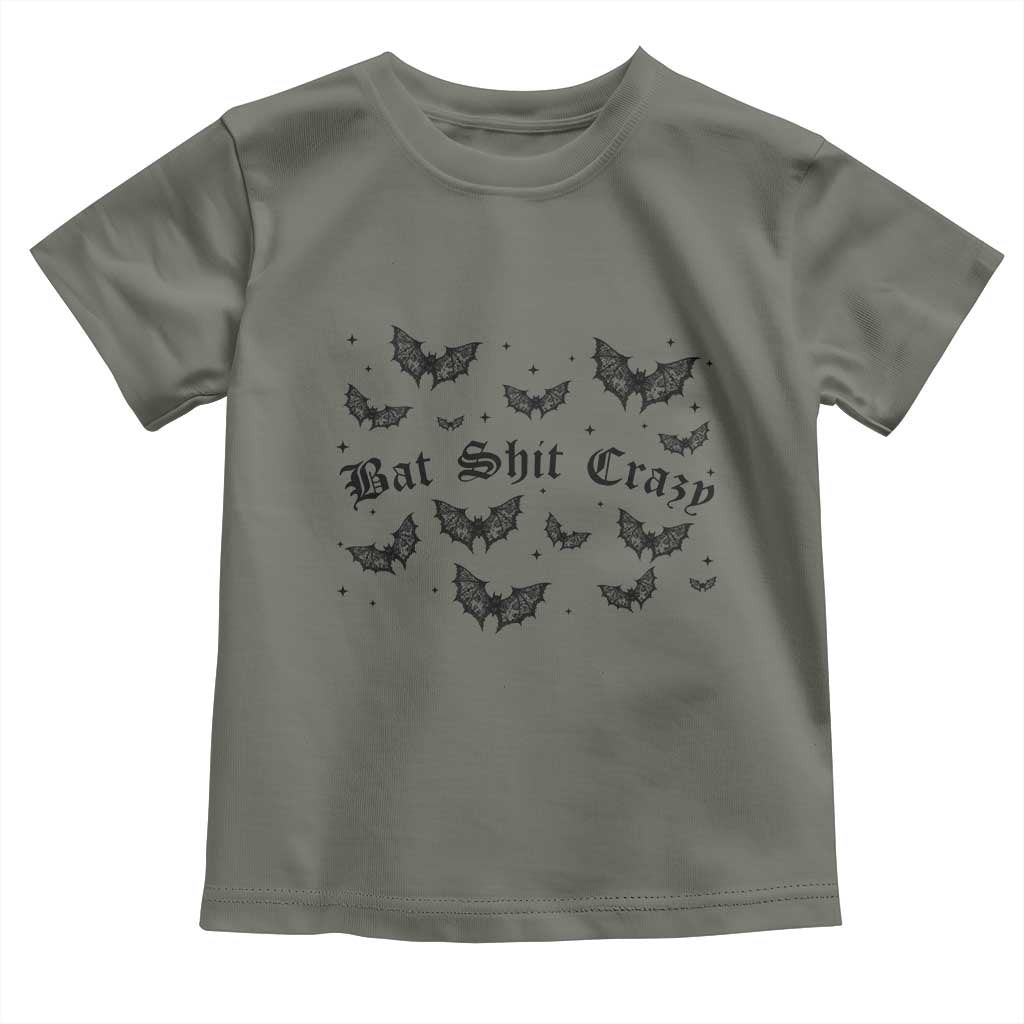 Funny Halloween Bat Shit Crazy Toddler T Shirt Horror Gothic Coquette Bat - Wonder Print Shop