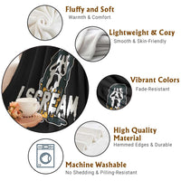 Funny Halloween Ghost Horror Face Throw Blanket I Scream Ice Cream Slasher Pun - Wonder Print Shop