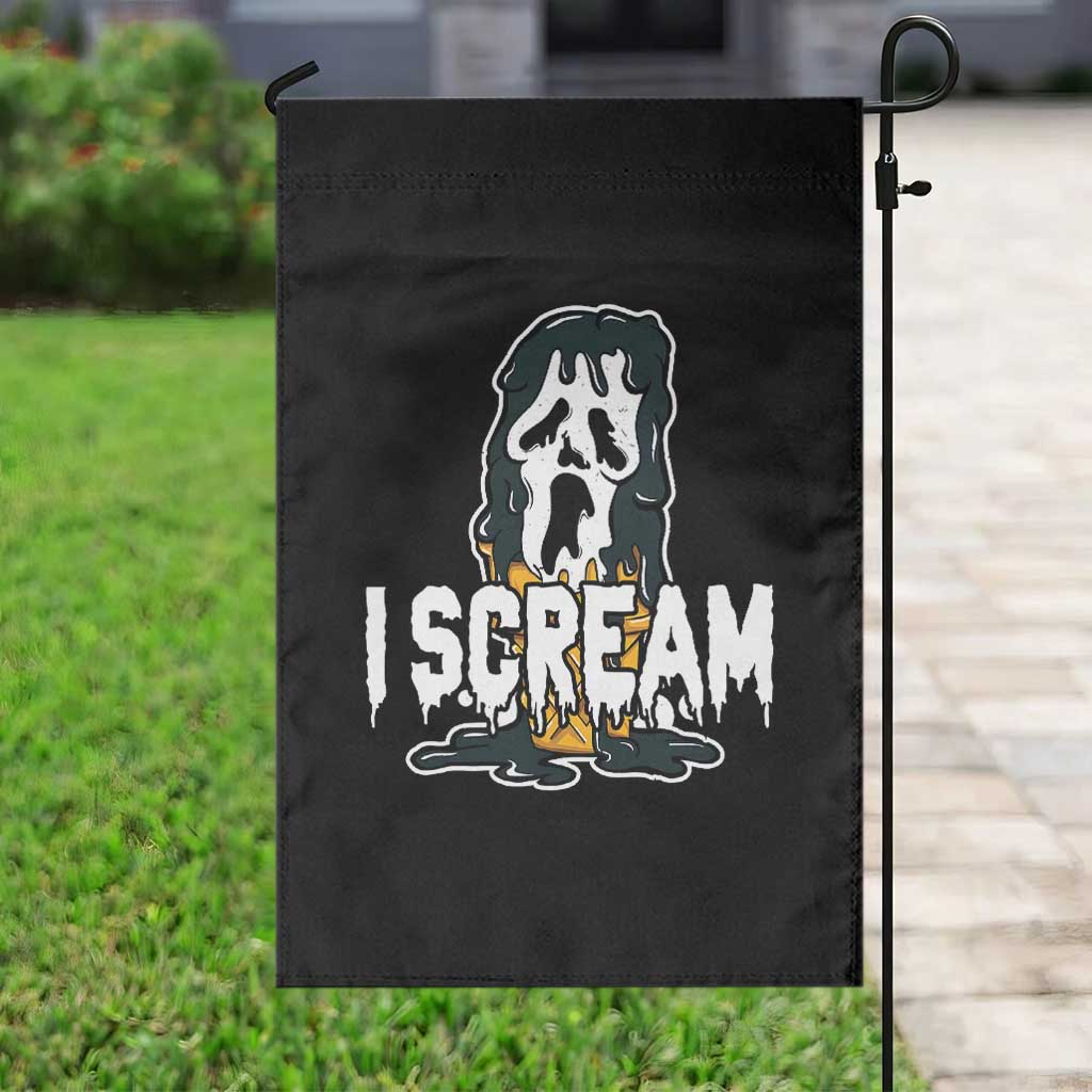 Funny Halloween Ghost Horror Face Garden Flag I Scream Ice Cream Slasher Pun - Wonder Print Shop