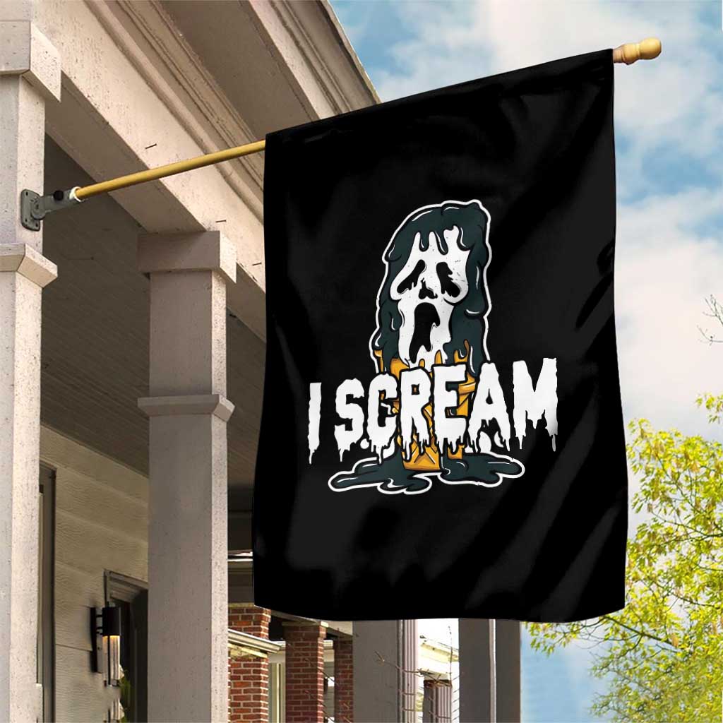 Funny Halloween Ghost Horror Face Garden Flag I Scream Ice Cream Slasher Pun - Wonder Print Shop