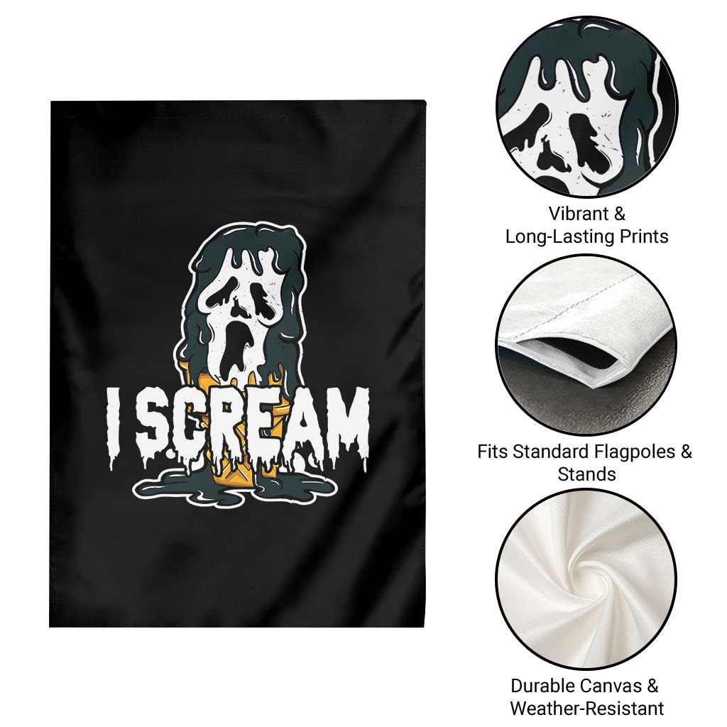 Funny Halloween Ghost Horror Face Garden Flag I Scream Ice Cream Slasher Pun - Wonder Print Shop
