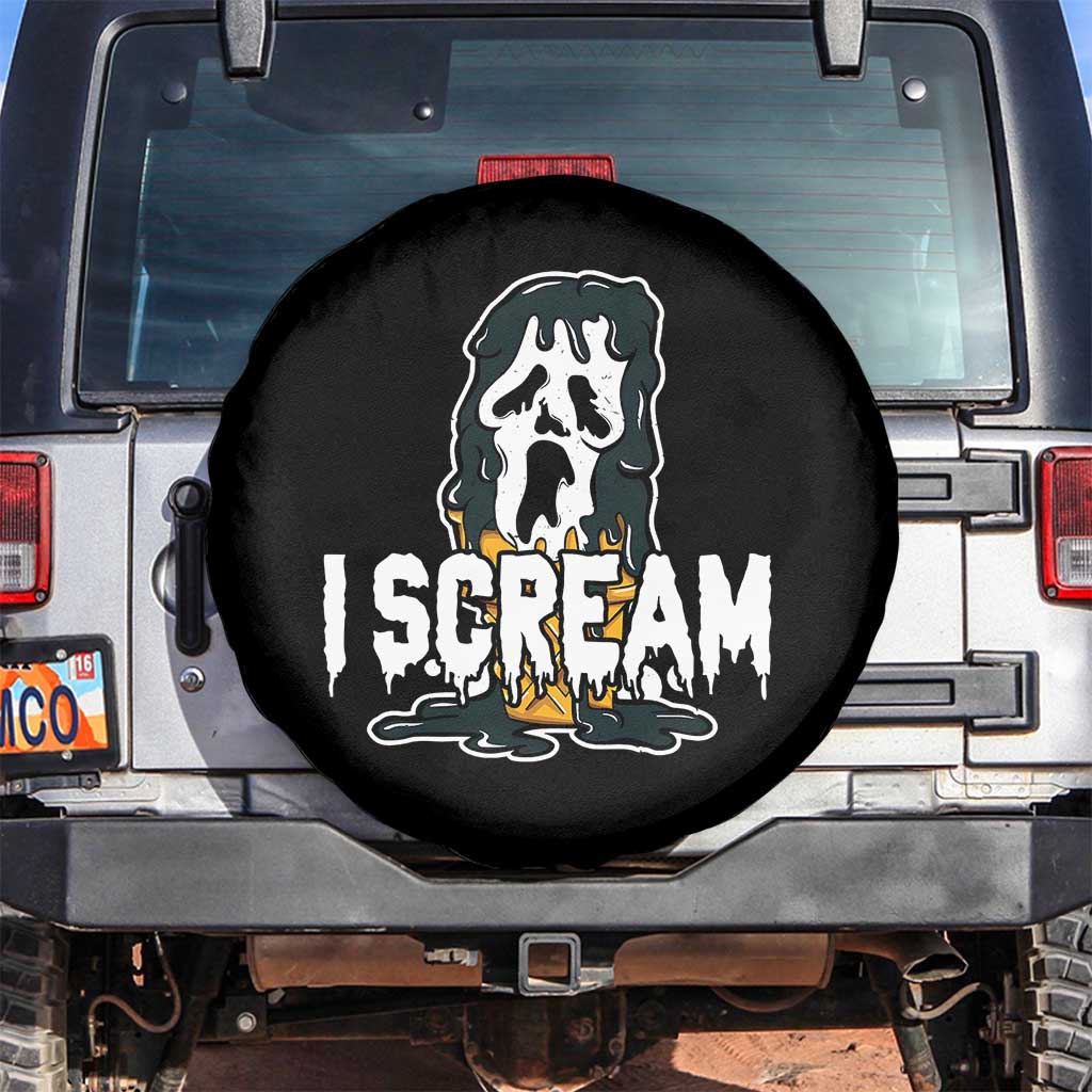 Funny Halloween Ghost Horror Face Spare Tire Cover I Scream Ice Cream Slasher Pun - Wonder Print Shop