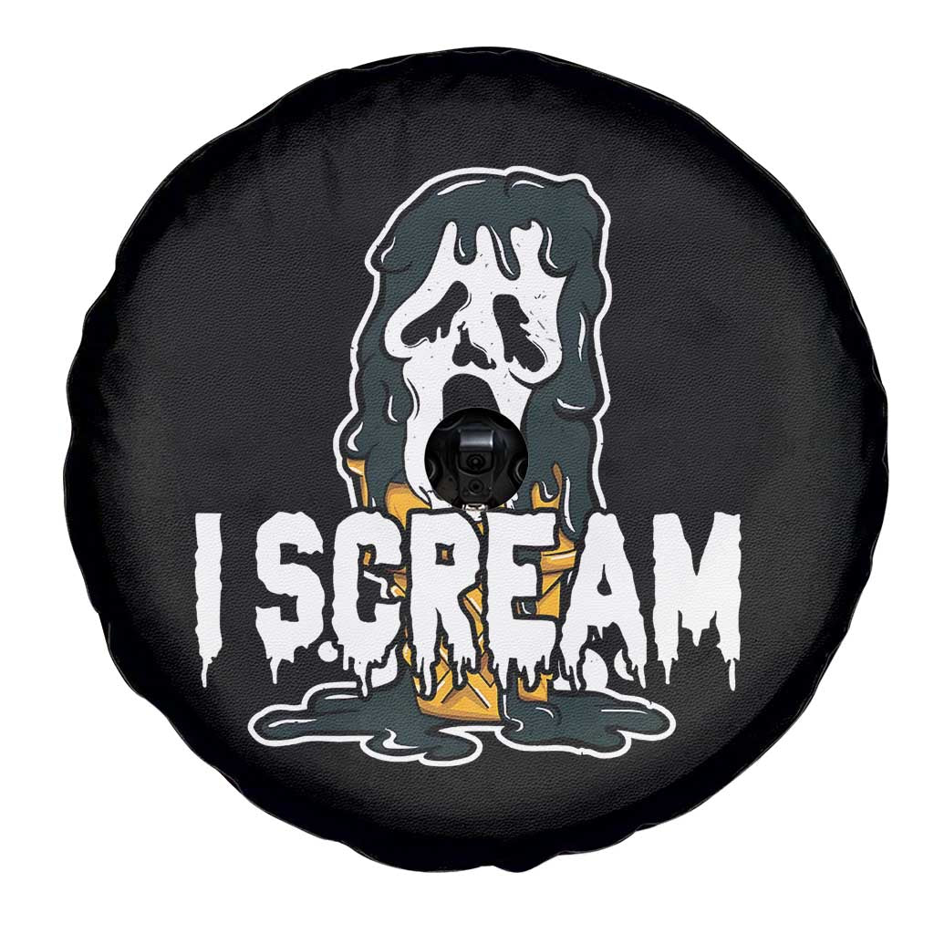 Funny Halloween Ghost Horror Face Spare Tire Cover I Scream Ice Cream Slasher Pun - Wonder Print Shop
