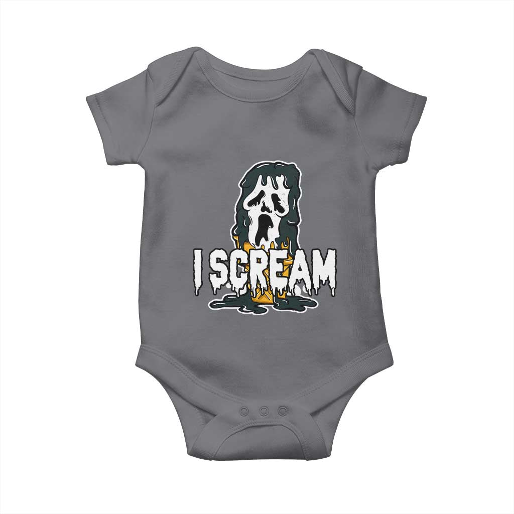 Funny Halloween Ghost Horror Face Baby Onesie I Scream Ice Cream Slasher Pun - Wonder Print Shop