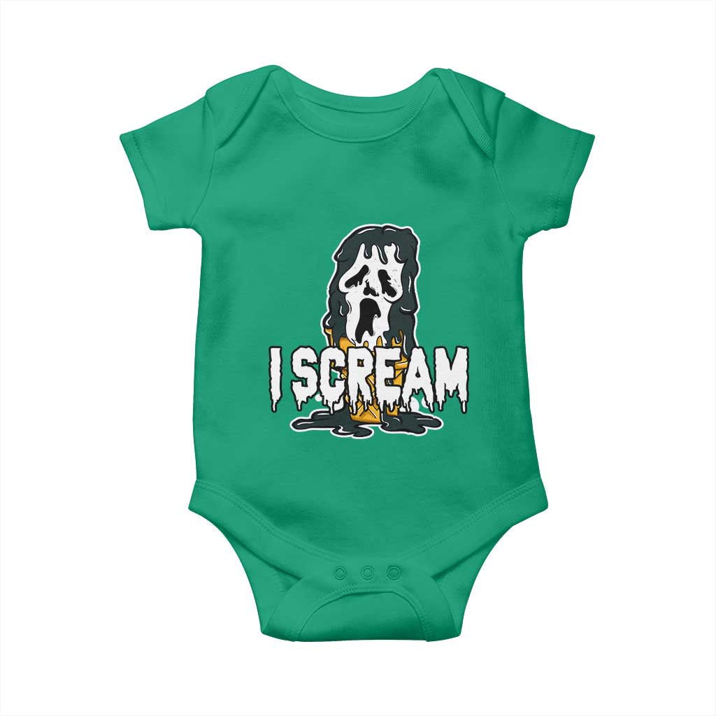 Funny Halloween Ghost Horror Face Baby Onesie I Scream Ice Cream Slasher Pun - Wonder Print Shop