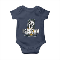 Funny Halloween Ghost Horror Face Baby Onesie I Scream Ice Cream Slasher Pun - Wonder Print Shop