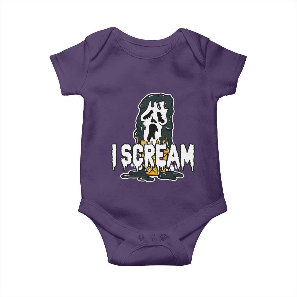 Funny Halloween Ghost Horror Face Baby Onesie I Scream Ice Cream Slasher Pun - Wonder Print Shop