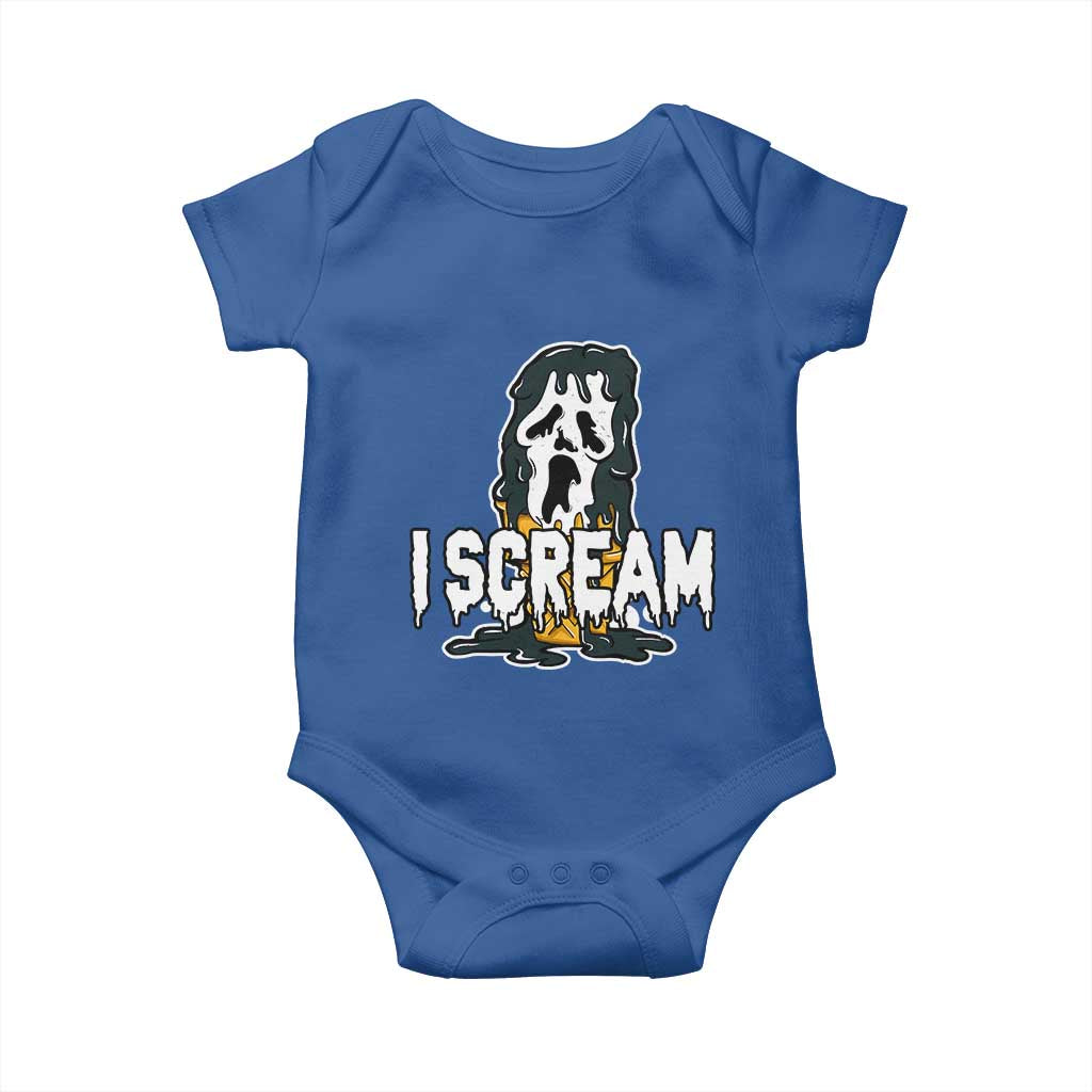 Funny Halloween Ghost Horror Face Baby Onesie I Scream Ice Cream Slasher Pun - Wonder Print Shop