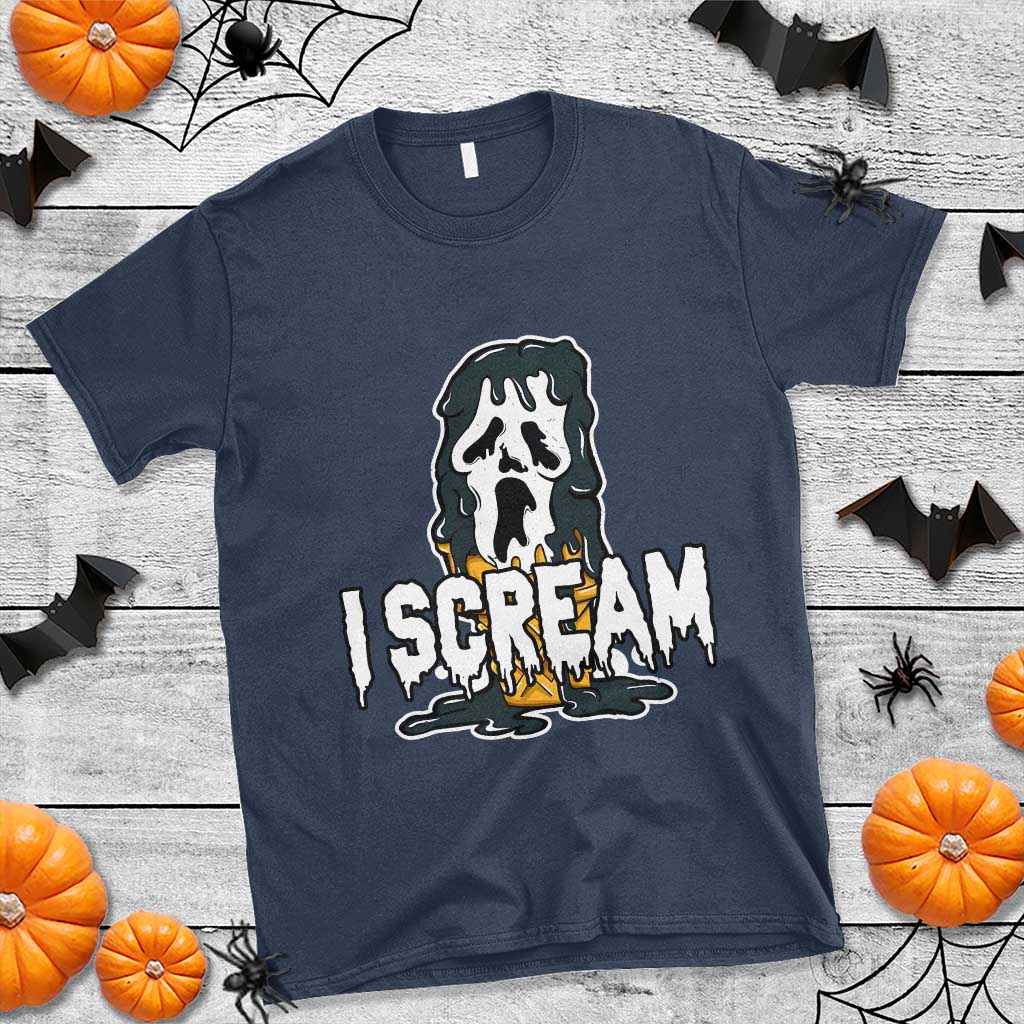Funny Halloween Ghost Horror Face T Shirt I Scream Ice Cream Slasher Pun - Wonder Print Shop