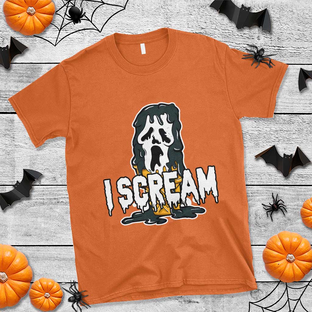Funny Halloween Ghost Horror Face T Shirt I Scream Ice Cream Slasher Pun - Wonder Print Shop