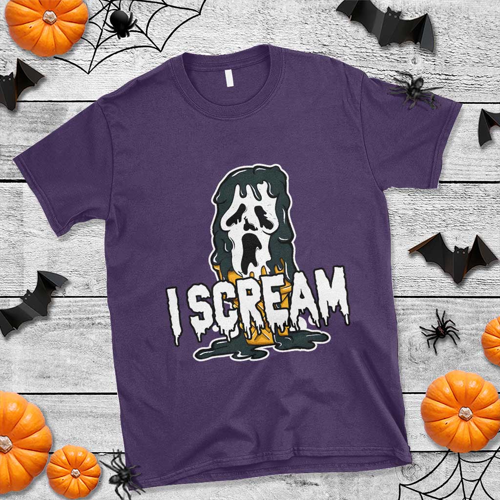 Funny Halloween Ghost Horror Face T Shirt I Scream Ice Cream Slasher Pun - Wonder Print Shop
