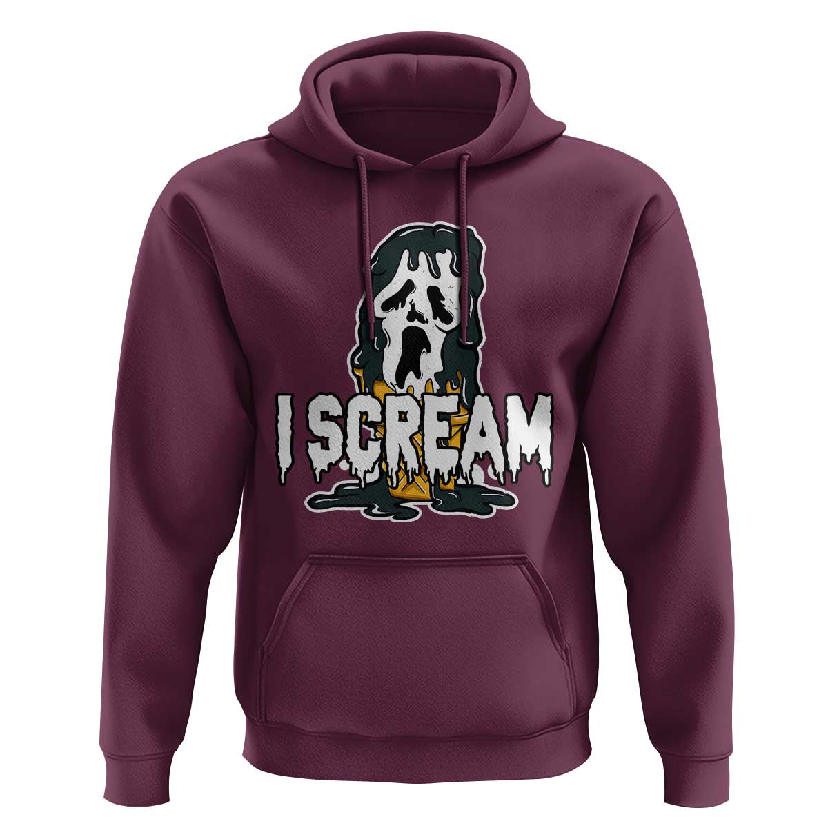 Funny Halloween Ghost Horror Face Hoodie I Scream Ice Cream Slasher Pun - Wonder Print Shop