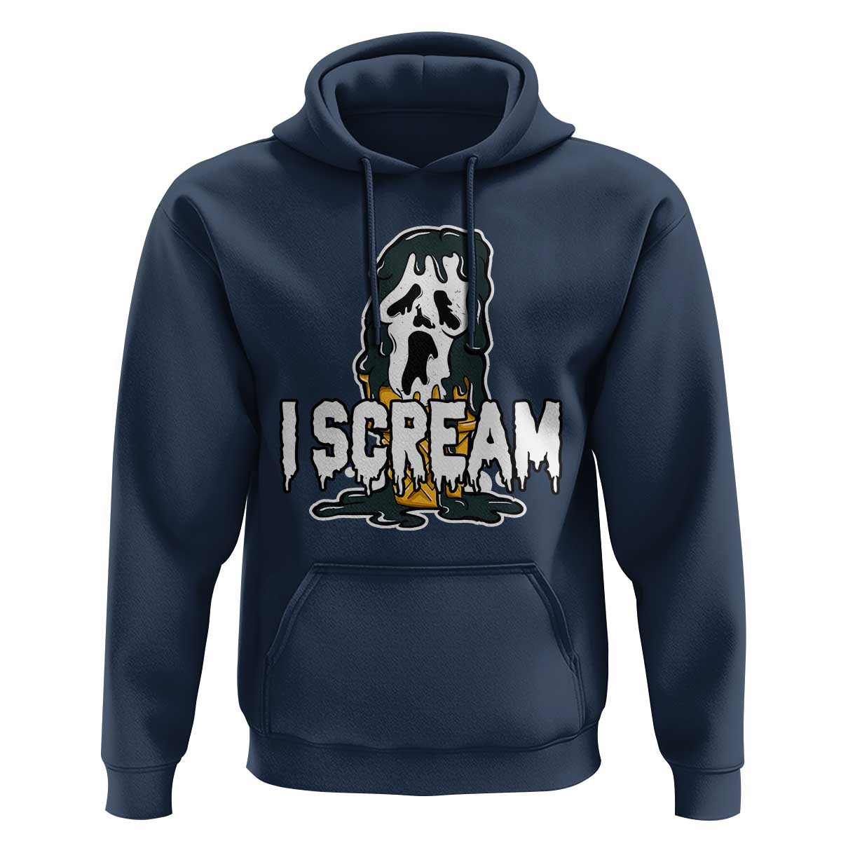 Funny Halloween Ghost Horror Face Hoodie I Scream Ice Cream Slasher Pun - Wonder Print Shop