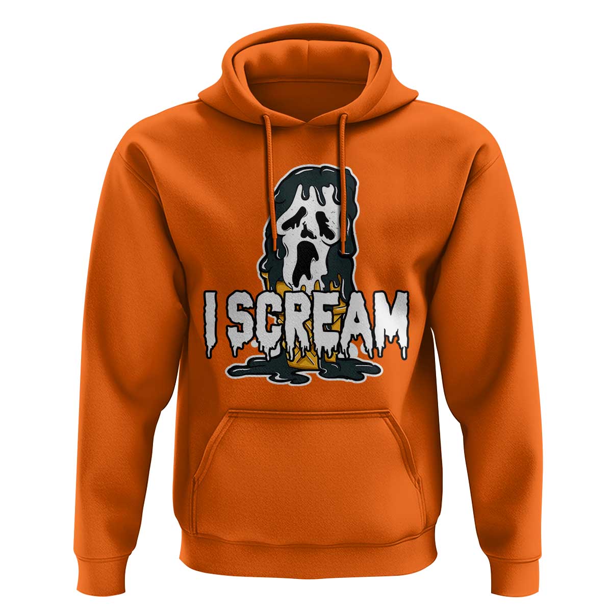 Funny Halloween Ghost Horror Face Hoodie I Scream Ice Cream Slasher Pun - Wonder Print Shop