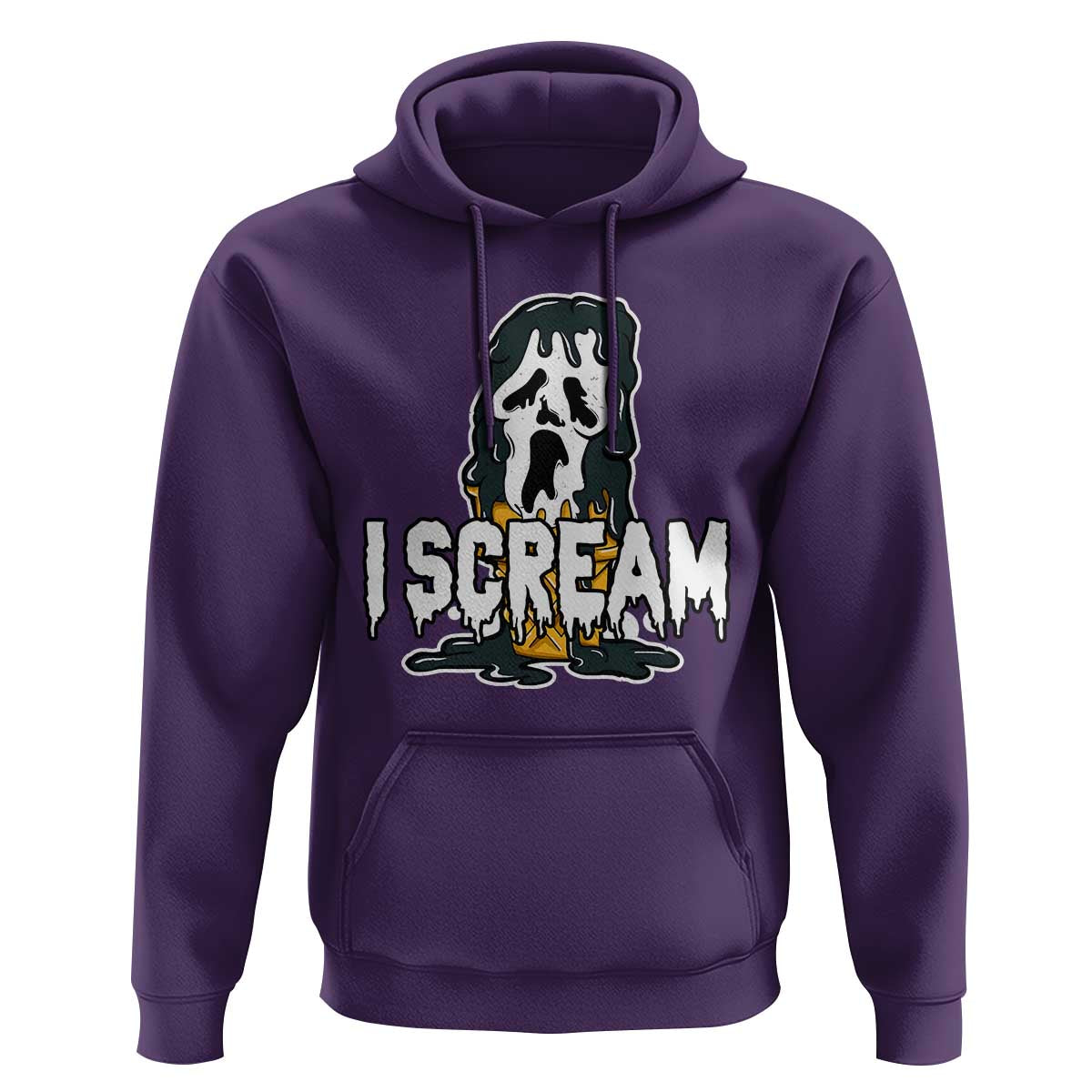 Funny Halloween Ghost Horror Face Hoodie I Scream Ice Cream Slasher Pun - Wonder Print Shop