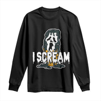 Funny Halloween Ghost Horror Face Long Sleeve Shirt I Scream Ice Cream Slasher Pun - Wonder Print Shop