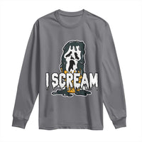 Funny Halloween Ghost Horror Face Long Sleeve Shirt I Scream Ice Cream Slasher Pun - Wonder Print Shop